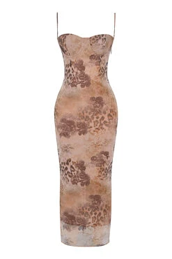 Cream Floral Print Maxi Dress -Traumhafte Kleider 1674273798 sb8688a 01