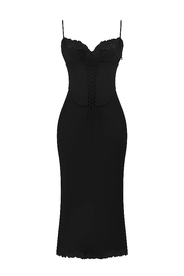 Black Satin Slip Dress 14 Black Satin Slip Dress – Bild 12