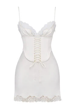 Ivory Satin Slip Dress -Traumhafte Kleider 1676358438 sb8527b 01