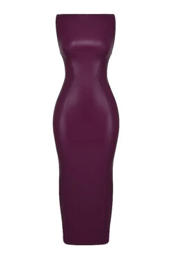 Merlot Vegan Leather Maxi Dress -Traumhafte Kleider 1676358797 sb8915 01