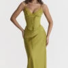 Chartreuse Satin Slip Dress -Traumhafte Kleider 1676692359 salma 2