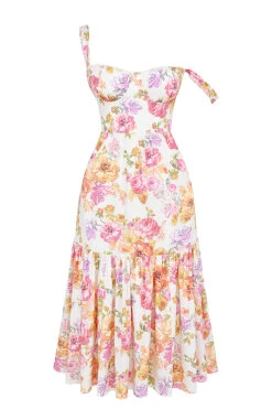 Ivory Floral Midi Sundress -Traumhafte Kleider 1678173159 sb8983b 01