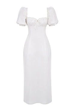 White Puff Sleeve Sundress -Traumhafte Kleider 1678264560 sb8981a 01