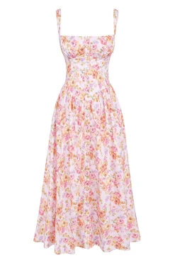 Pink Print Midi Sundress -Traumhafte Kleider 1678779412 sb9008c 01