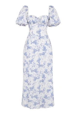 Blue Print Puff Sleeve Sundress 33 Blue Print Puff Sleeve Sundress -Traumhafte Kleider 1679025585 sb8981 01