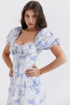 Blue Print Puff Sleeve Sundress 24 Blue Print Puff Sleeve Sundress -Traumhafte Kleider 1679803837 felizia 6