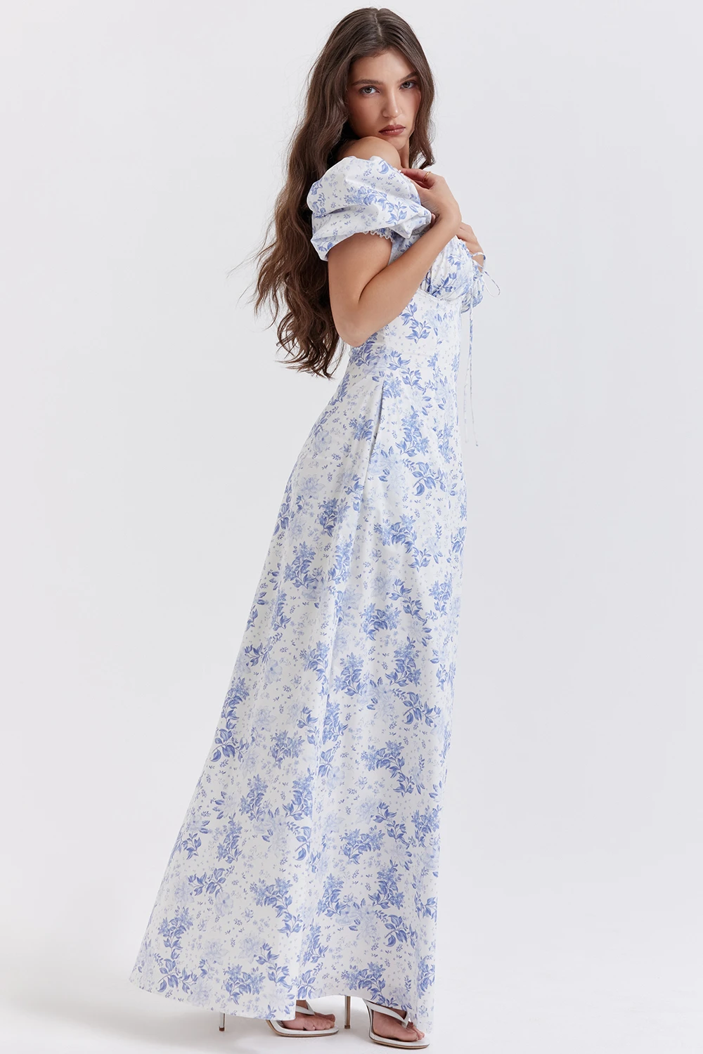 Blue Print Puff Sleeve Sundress 10 Blue Print Puff Sleeve Sundress – Bild 8