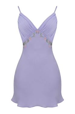 Embroidered Lavender Mini Dress -Traumhafte Kleider 1679876050 sb8999 01