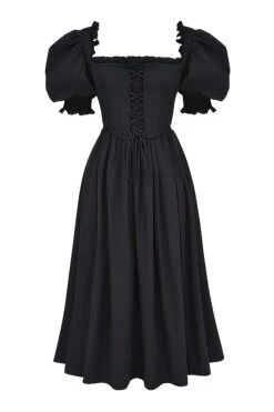 Black Puff Sleeve Midi Sundress 37 Black Puff Sleeve Midi Sundress -Traumhafte Kleider 1681378123 sb9123 01