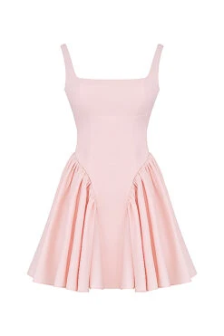 Soft Peach Bow Mini Dress -Traumhafte Kleider 1688543842 sb9124b 01