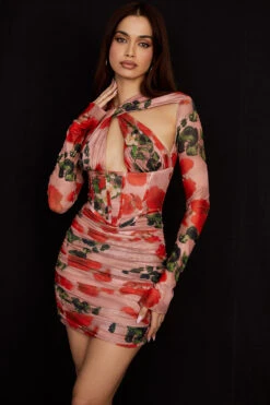 Rose Print Corset Mini Dress -Traumhafte Kleider adanna 2