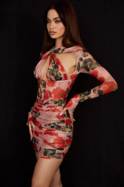 Rose Print Corset Mini Dress -Traumhafte Kleider adanna 4