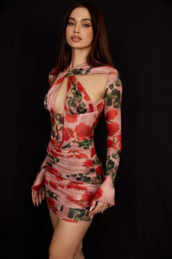 Rose Print Corset Mini Dress -Traumhafte Kleider adanna 5