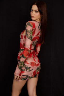 Rose Print Corset Mini Dress -Traumhafte Kleider adanna 6