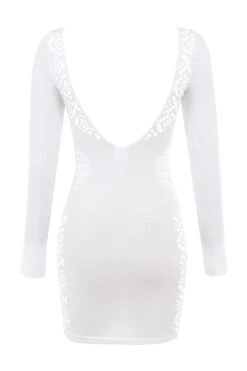 White Stretch Knit Mini Dress -Traumhafte Kleider alana white 02