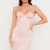 Blush Pink Satin Corset Midi Dress -Traumhafte Kleider alma 1b