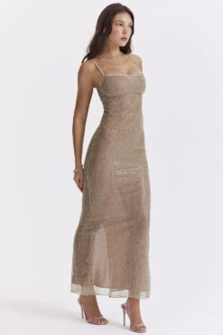 Cafe Au Lait Beaded Maxi Dress - Limited Edition -Traumhafte Kleider alondra 5