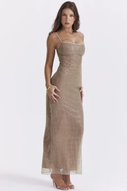Cafe Au Lait Beaded Maxi Dress - Limited Edition -Traumhafte Kleider alondra 6