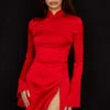Scarlet Satin Mini Dress 1 Scarlet Satin Mini Dress -Traumhafte Kleider alyssa scarlet 1