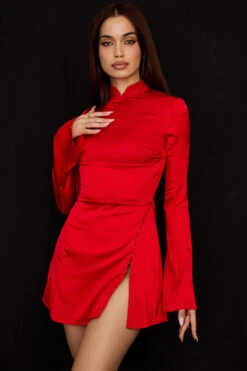 Scarlet Satin Mini Dress 21 Scarlet Satin Mini Dress -Traumhafte Kleider alyssa scarlet 2