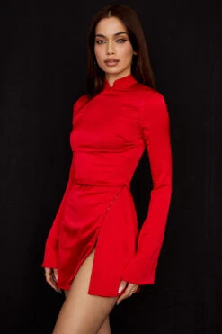 Scarlet Satin Mini Dress 22 Scarlet Satin Mini Dress -Traumhafte Kleider alyssa scarlet 3