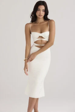 Ivory Satin Cutout Corset Dress -Traumhafte Kleider amalia 3