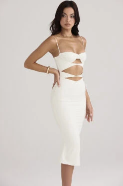 Ivory Satin Cutout Corset Dress -Traumhafte Kleider amalia 5