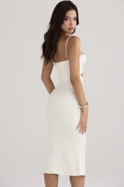 Ivory Satin Cutout Corset Dress -Traumhafte Kleider amalia 6