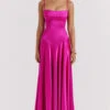 Fuchsia Lace Up Maxi Dress -Traumhafte Kleider anabella 1z