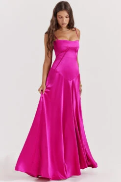 Fuchsia Lace Up Maxi Dress -Traumhafte Kleider anabella 2z