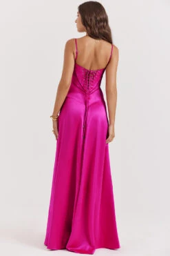 Fuchsia Lace Up Maxi Dress -Traumhafte Kleider anabella 6z