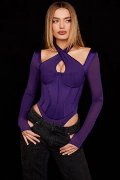 Grape Halterneck Corset Bodysuit -Traumhafte Kleider angharad 2