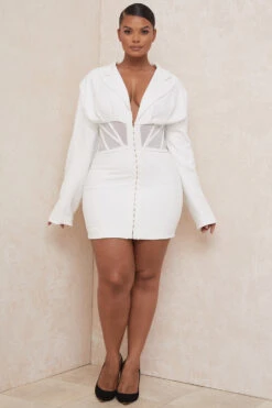 White Blazer Corset Dress -Traumhafte Kleider anine 9y