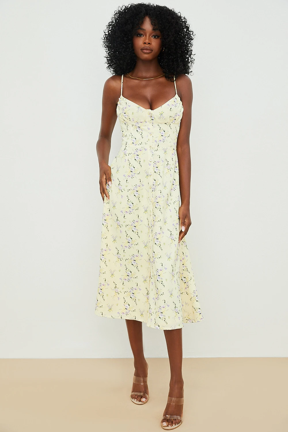 Lemon Floral Midi Sun Dress 5 Lemon Floral Midi Sun Dress – Bild 3