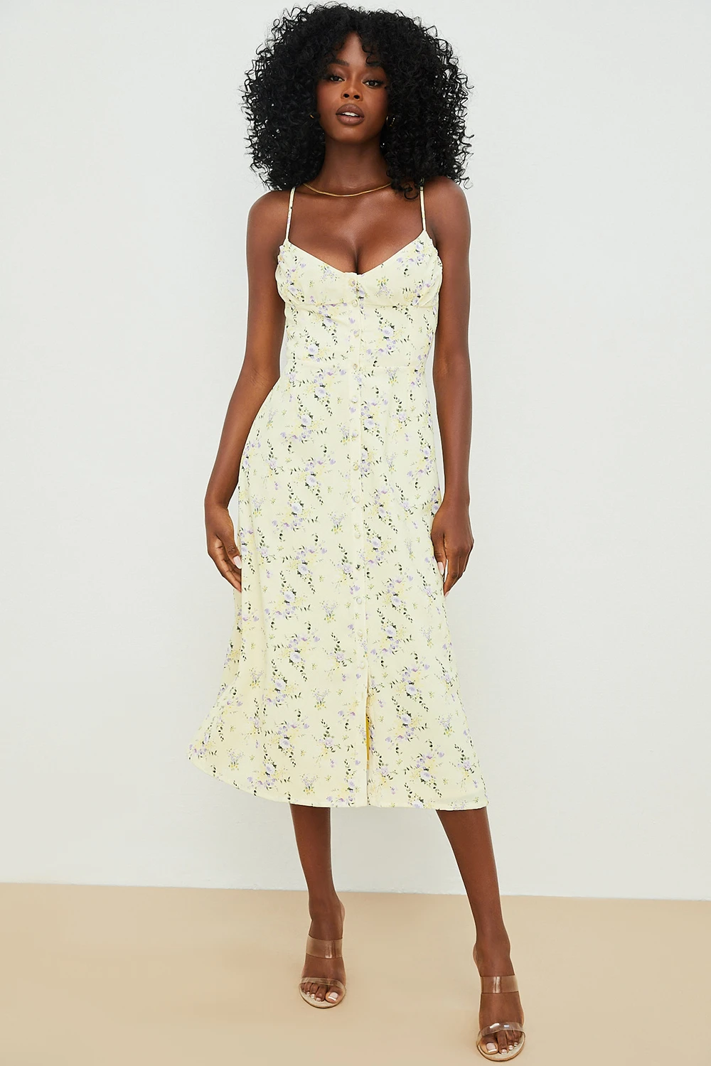 Lemon Floral Midi Sun Dress 6 Lemon Floral Midi Sun Dress – Bild 4