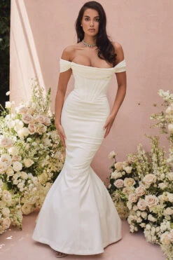 Ivory Corset Off Shoulder Bridal Gown - Limited Edition