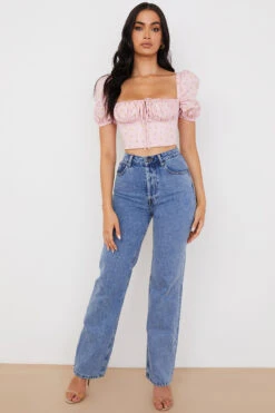 Pink Floral Puff Sleeve Corset 25 Pink Floral Puff Sleeve Corset -Traumhafte Kleider arianna 1