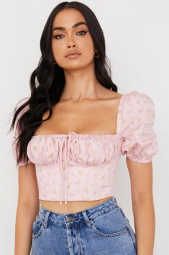 Pink Floral Puff Sleeve Corset 24 Pink Floral Puff Sleeve Corset -Traumhafte Kleider arianna 3a