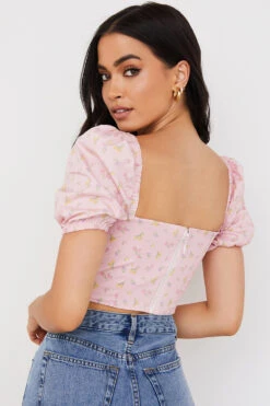 Pink Floral Puff Sleeve Corset 29 Pink Floral Puff Sleeve Corset -Traumhafte Kleider arianna 8a
