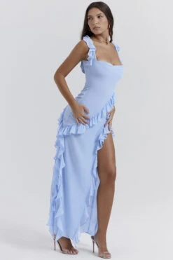 Soft Blue Ruffle Maxi Dress -Traumhafte Kleider ariela 4