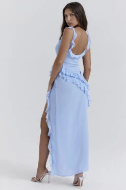 Soft Blue Ruffle Maxi Dress -Traumhafte Kleider ariela 6