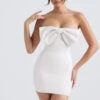 Ivory Satin Crystal Embellished Bow Dress -Traumhafte Kleider ariella 5