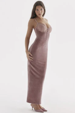 Soft Pink Velvet Midi Dress -Traumhafte Kleider azalea 16