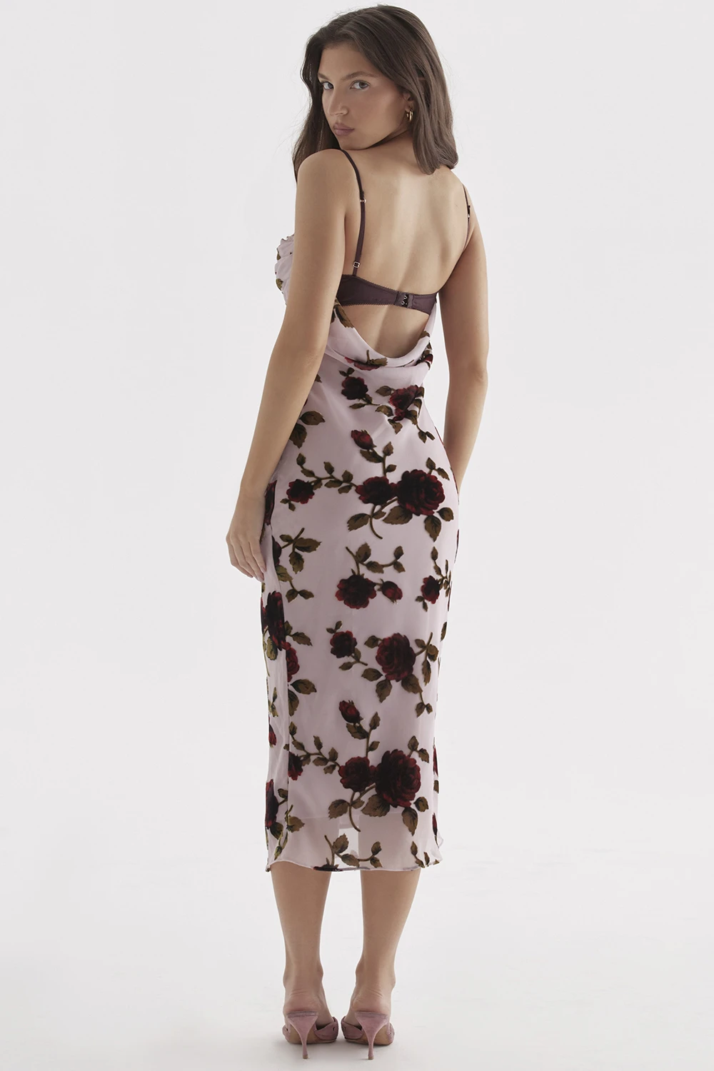 Pink Devore Midi Dress 11 Pink Devore Midi Dress – Bild 9