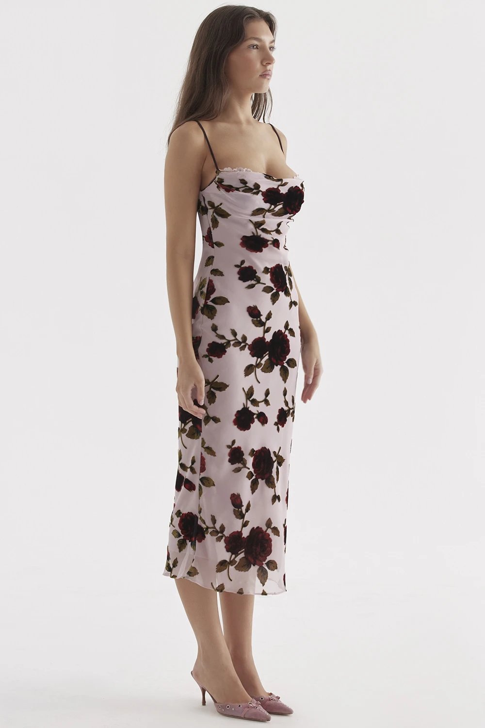 Pink Devore Midi Dress 8 Pink Devore Midi Dress – Bild 6