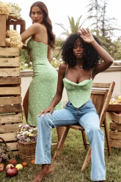 Olive Floral Draped Corset -Traumhafte Kleider bea g72