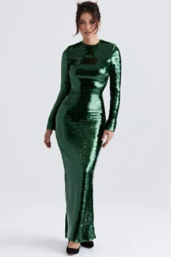 Pine Green Sequin Maxi Dress 20 Pine Green Sequin Maxi Dress -Traumhafte Kleider belle 2