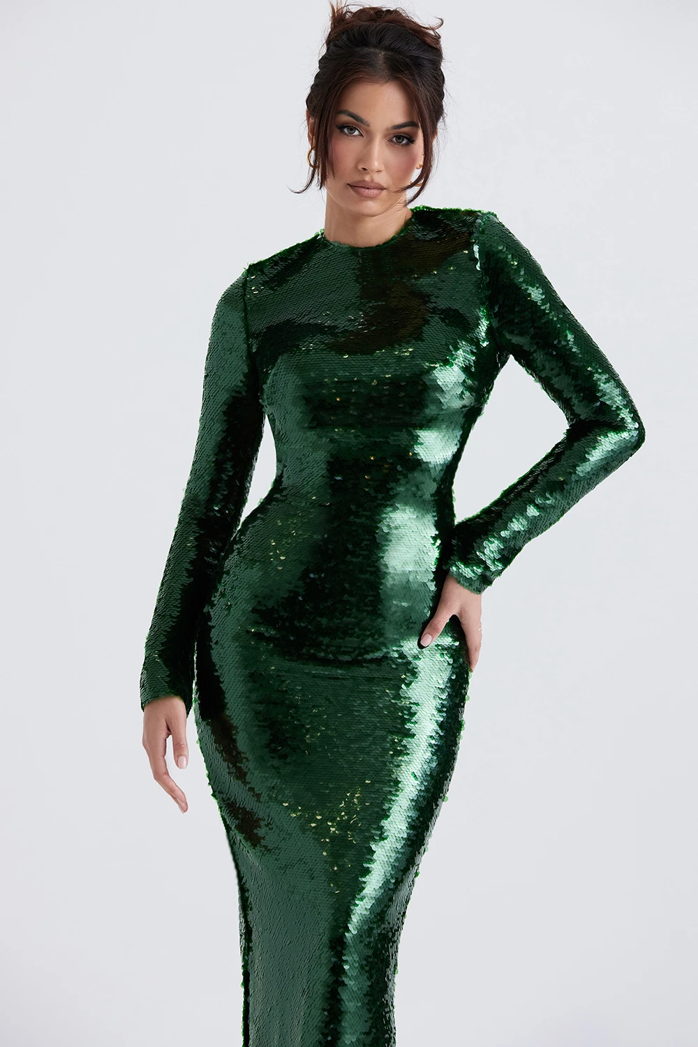 Pine Green Sequin Maxi Dress 7 Pine Green Sequin Maxi Dress – Bild 5