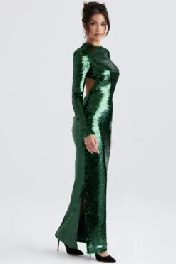 Pine Green Sequin Maxi Dress 23 Pine Green Sequin Maxi Dress -Traumhafte Kleider belle 5