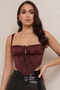 Raisin Satin Cropped Corset -Traumhafte Kleider betsy 15